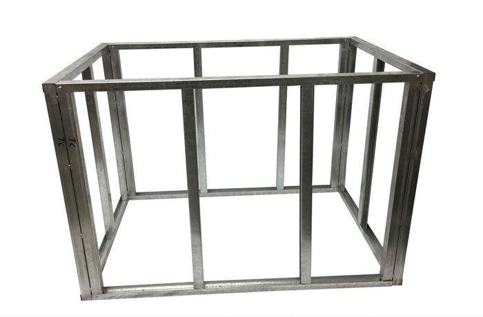 Outdoor kitchen steel clearance frame